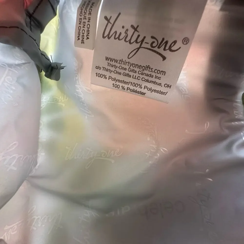 Thirty One Gifts White‎ & Pink Floral Makeup Bag Zipper Transparent Pouch Travel